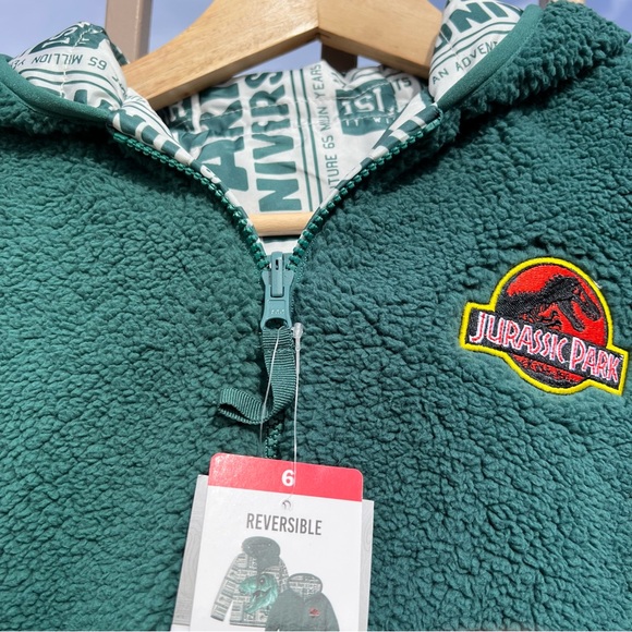Jurassic Park NWT Kids Reversible Jacket Size 6 Color Green & White - Picture 8 of 16